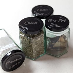 Custom Personalised Spice Jars - Large - Engraved (Set of 4)