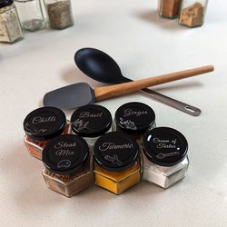 Custom Personalised Spice Jars - Small - Engraved (Set of 6)