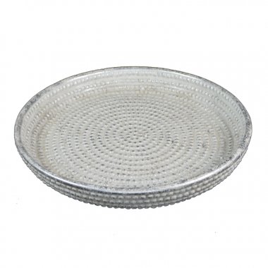 Cement White Platter 28cm - Click Image to Close