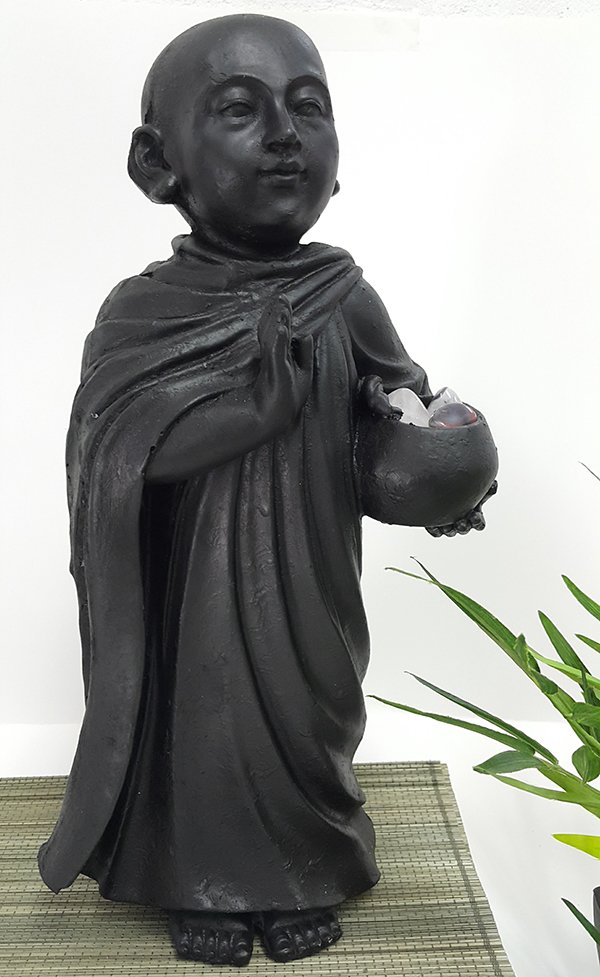 Monk Statue Black - Click Image to Close