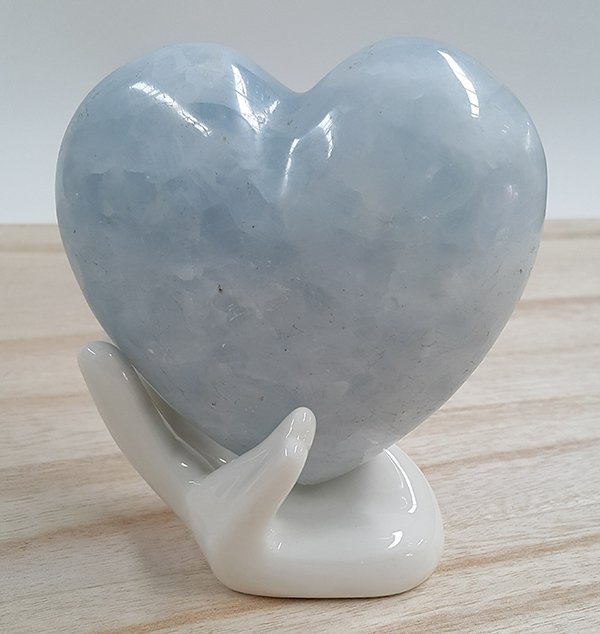 Crystal Heart Rare Natural Ice Sky Blue Celestine - Click Image to Close