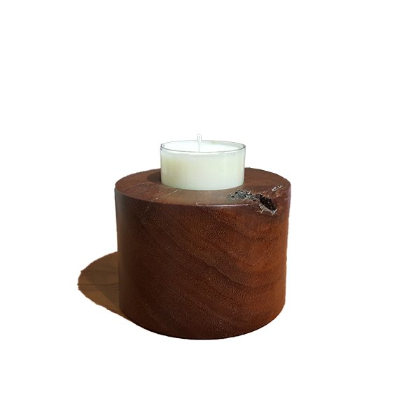 Red Gum Single Tealight Holder - Click Image to Close