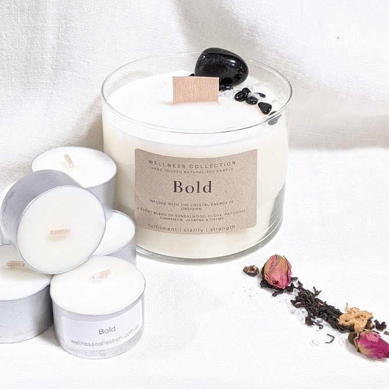 Healing Soy Wax Scented & Infused Bold Candle - Click Image to Close