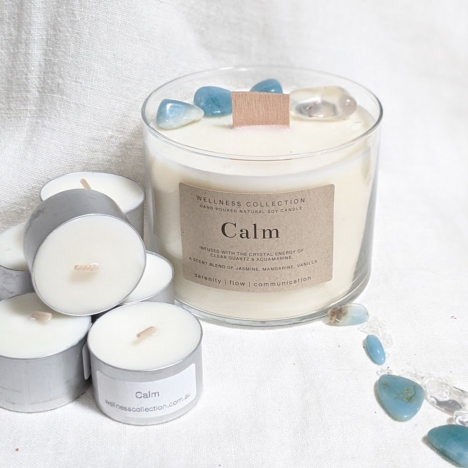 Healing Soy Wax Scented & Infused Calm Candle - Click Image to Close