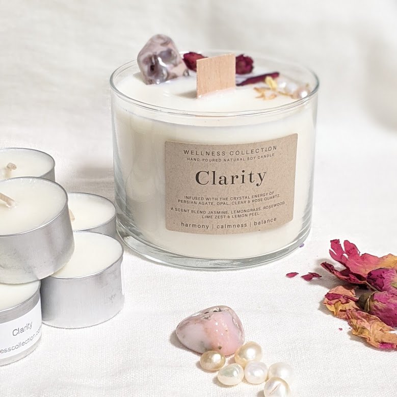 Healing Soy Wax Scented & Infused Clarity Candle - Click Image to Close