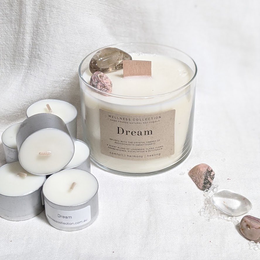 Healing Soy Wax Scented & Infused Dream Candle - Click Image to Close
