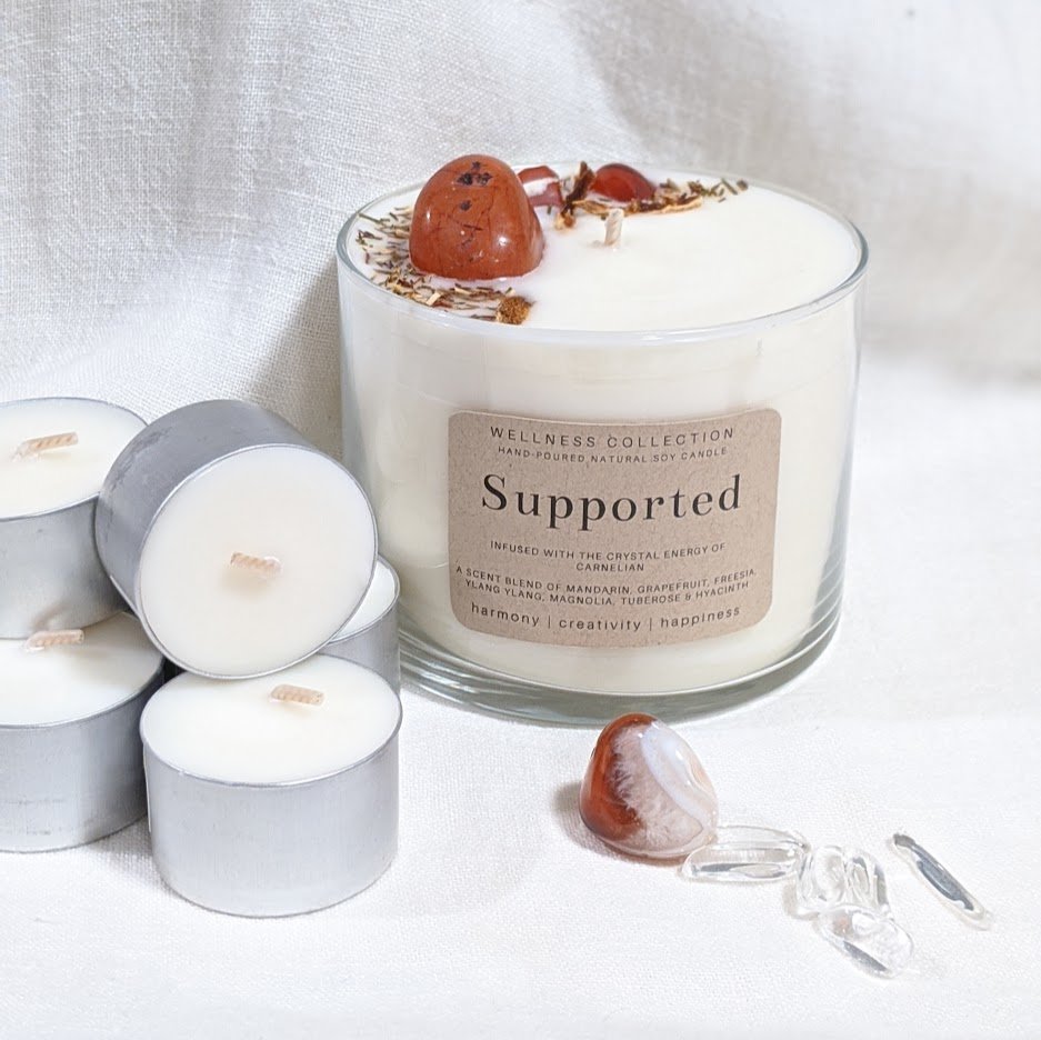 Healing Soy Wax Scented & Infused Supported Candle - Click Image to Close