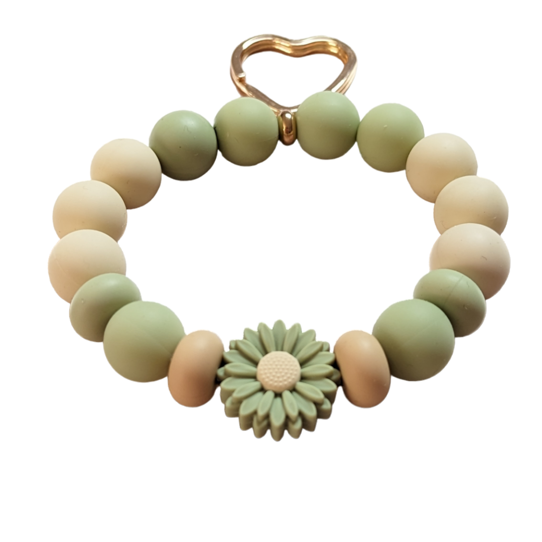 Silicone Key Ring Bracelet - Earth Tones - Click Image to Close