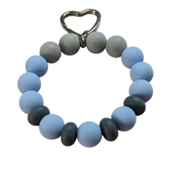 Silicone Key Ring Bracelet - Blue-Grey Tones