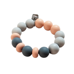 Silicone Key Ring Bracelet - Orange-Grey Tones